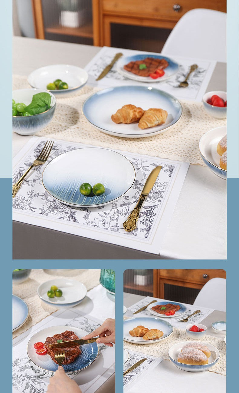 Conjunto de Tigelas de Cerâmica Louça de Osso Porcelana Utensílios de Mesa Combinação de Talheres para Casa Louça de Cerâmica de Alta Qualidade Pratos de Cerâmica Conjuntos de Jantar