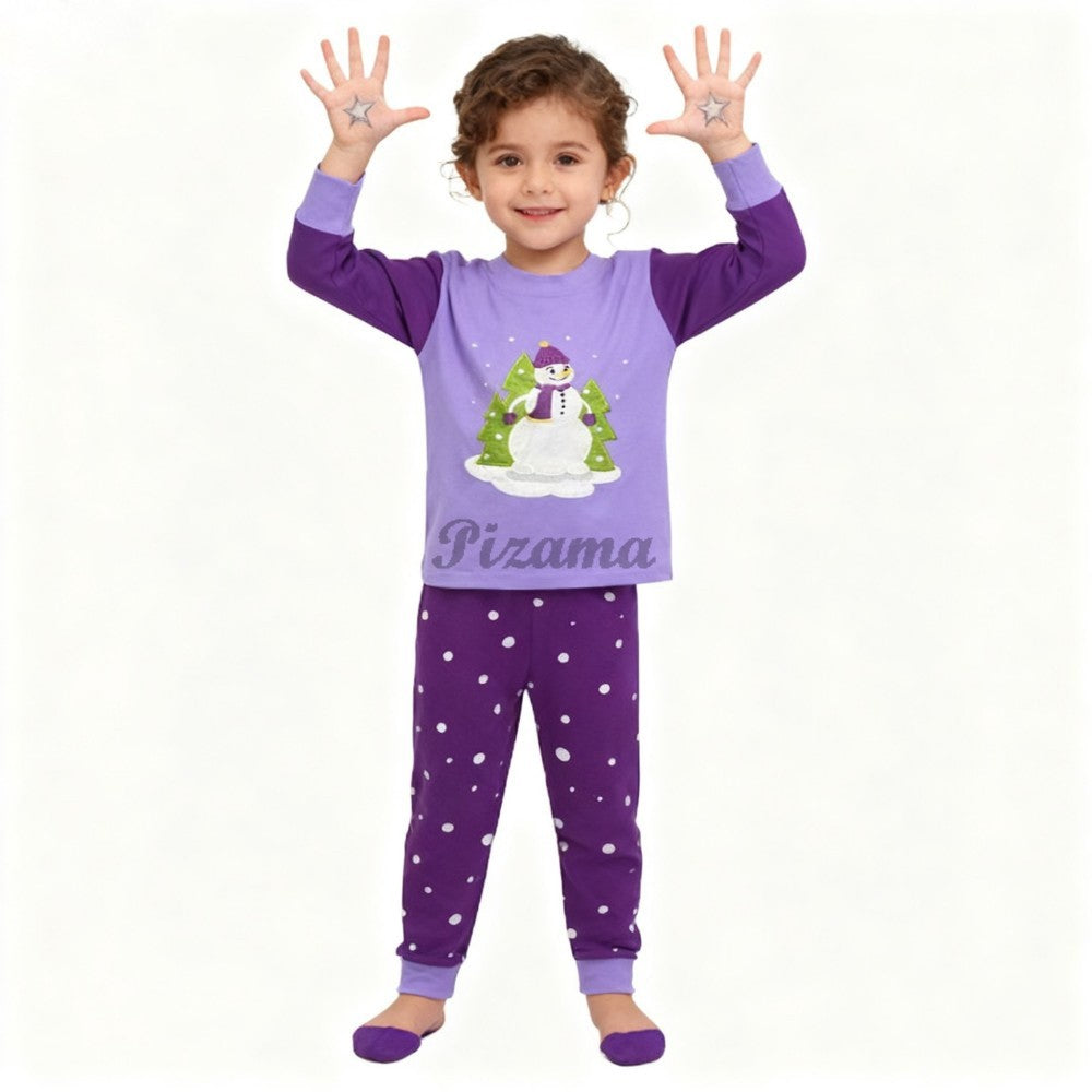 100 Cotton Girls Christmas Pajamas Sets Kids Pyjamas Penguin Snowman Pijama Xmas Homewear Baby Sleepwear Children Nightwear Pjs