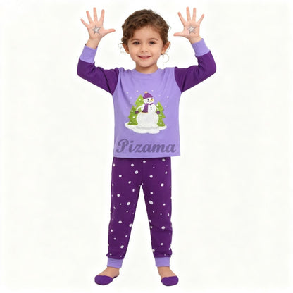 100 Cotton Girls Christmas Pajamas Sets Kids Pyjamas Penguin Snowman Pijama Xmas Homewear Baby Sleepwear Children Nightwear Pjs