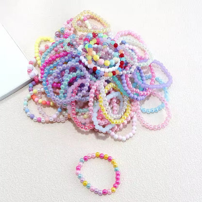 10Pcs Candy Color Beads Bracelet For Kids Girl Birthday Party Favors Baby Shower Guest Jewelry Gift School Prizes Treat Bag