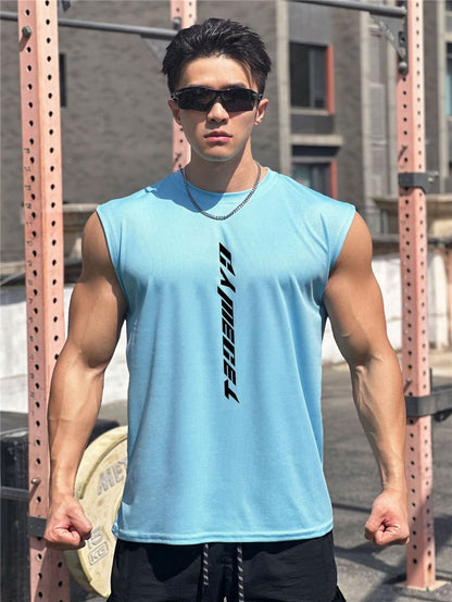 Mens Gym Tank top Man Fitness Sleeveless Shirt Male Mesh Breathable Fitness Sports Vest Undershirt Gyms Running Vest Men