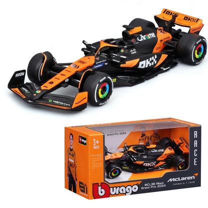 Novo 2024 Bburago F1 1:43 Bwt Alpine A524 Duas Cores Azul Rosa Liga Miniatura Modelo Diecast #10 #31 Carro de Fórmula Brinquedo Presente