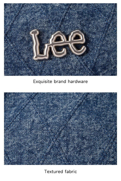 LEE Chinese Knot Denim Blue Women's Handbag Fashion Trend Daily Jeans Medium Size Tote Shoulder Bag for Ladies Commute Tote Bag