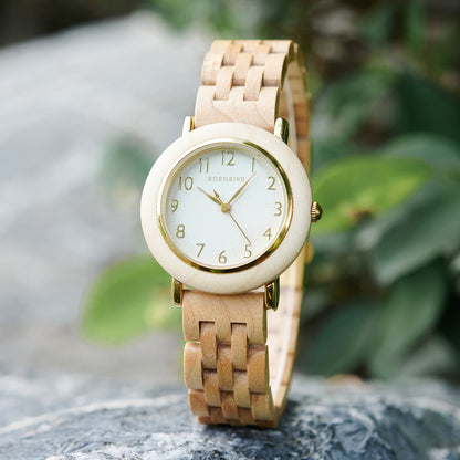 BOBO BIRD Women’s Custom Wooden Watch – Eco-Friendly Personalized Gift Quartz Wristwatch with Engraving Option Dropshipping