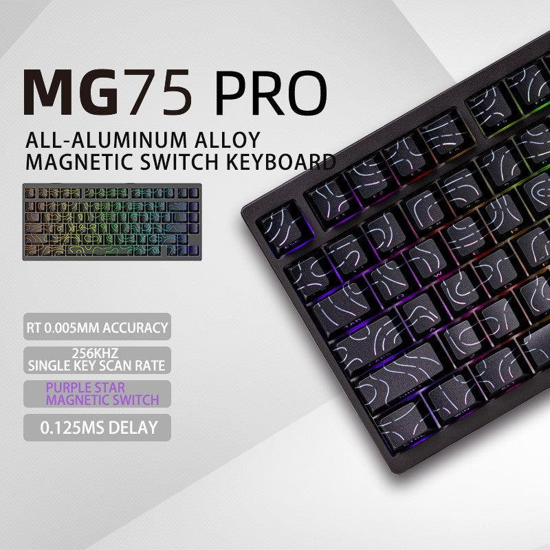 Teclado Gamer IROK MG75 PRO MAX 8K com Switch Magnético Acionamento Rápido de 0,005mm RT Teclado Mecânico com Hot Swap/SOCD/À Prova D'Água