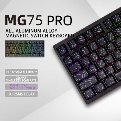 Teclado Gamer IROK MG75 PRO MAX 8K com Switch Magnético Acionamento Rápido de 0,005mm RT Teclado Mecânico com Hot Swap/SOCD/À Prova D'Água