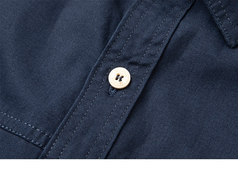 2025 New Summer Army Green Fashion Versatile Men's Casual Shirt, Khaki Slim Short-sleeved Breathable Cotton Cargo Shirts for Men