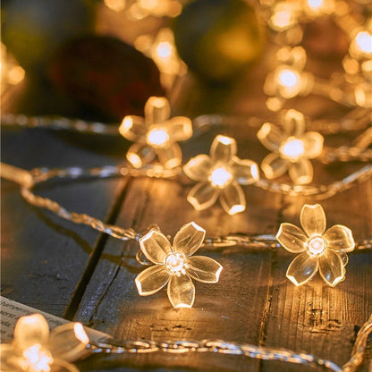 10/20M Cherry Blossom Garland Fairy Lights Indoor Christmas Decoration String Lights 200LED for Wedding Pink Party Decorations