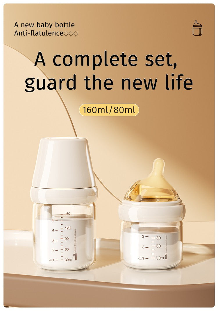 Newborn Baby Items Feeding Bottle 0-6 Months Anti Bloating Anti Spitting Choking Bebe Glass Baby Bottles 160ml Silicone Nipple
