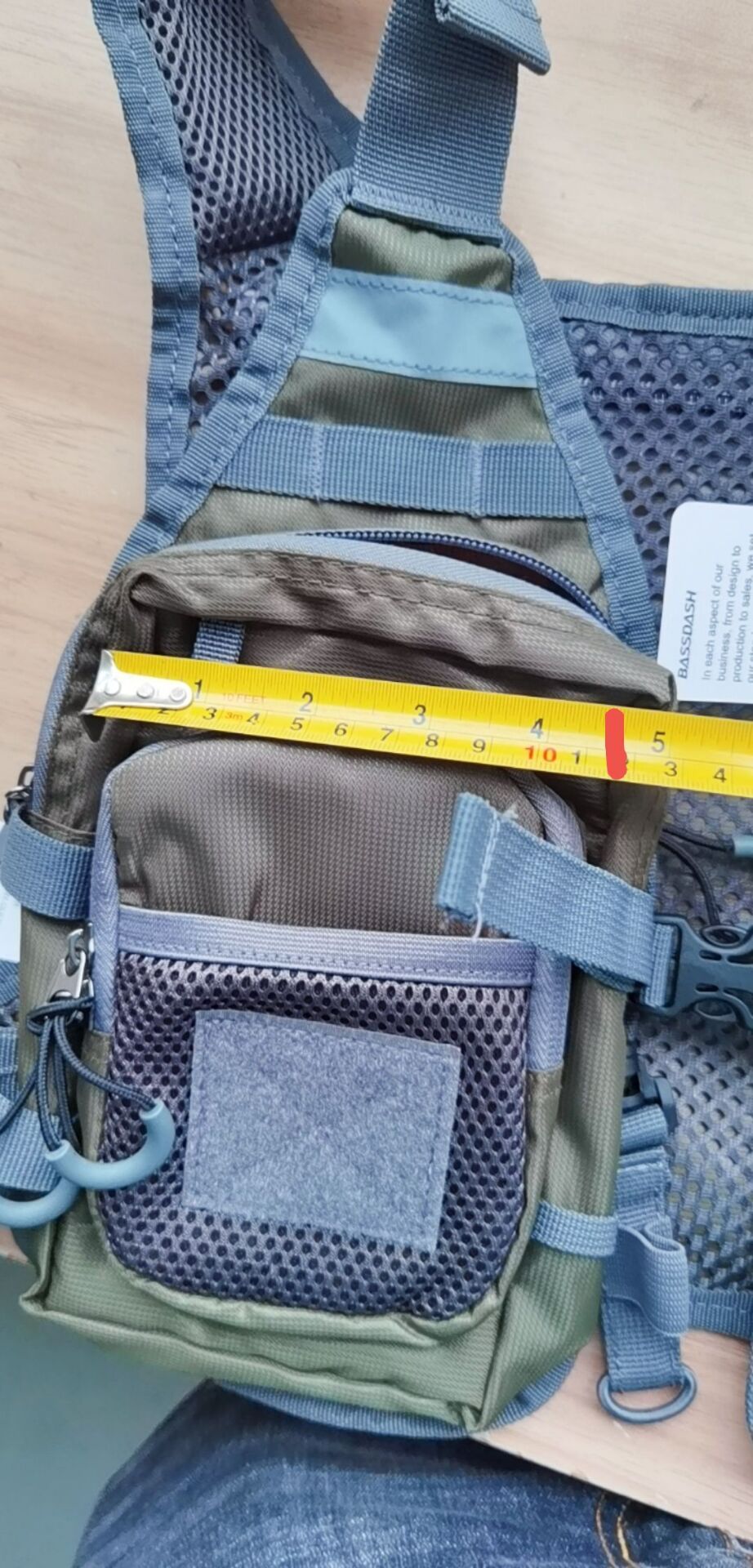 Colete de Pesca com Mosca Ultra Leve Bassdash FV08 para Homens e Mulheres, Colete de Peito Portátil Tamanho Único