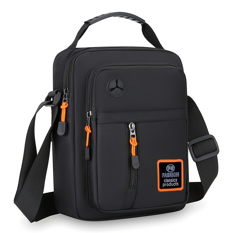 Stylish Men's Crossbody Bag with Headphone Jack, Multiple Pockets, Adjustable Strap, Ideal for Casual, Vacation Travel, Holiday