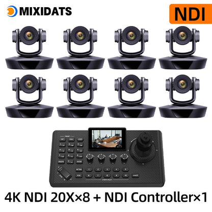 Video Conference Camera Kit 4K PTZ Camera 20X Zoom NDI SDI HDMI IP USB Church live broadcast NDI PTZ camera Controller 1-8pcs
