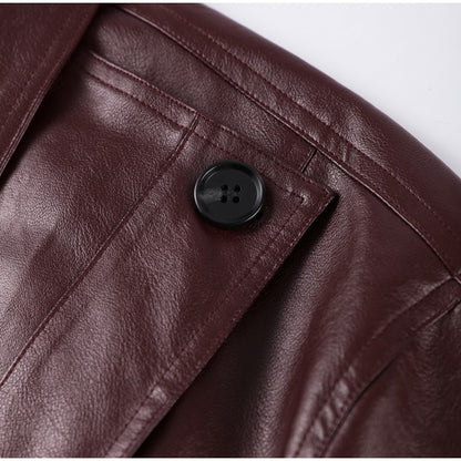 Street Stand Collar Women's Leather Jacket Loose Long Sleeve Zipper Pockets Chic Female Coats 2025 Autumn Winter Lady Outerwear