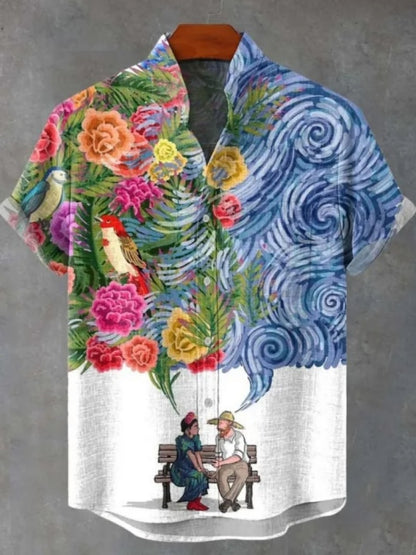 Hawaiian shirt 3D printed shirt retro casual summer vacation men's top