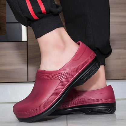 High Quality Chef Shoes Non-slip Waterproof Oil-Proof Kitchen Cook Flat Working Shoes Hotel Restaurant Clogs Men Slippers Flat