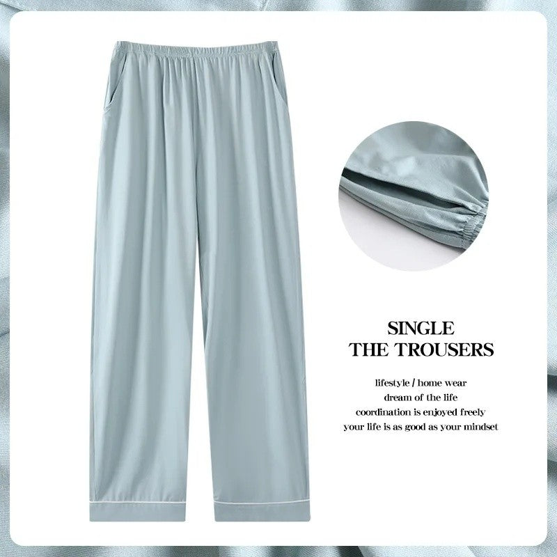 Men's Modal Sleepwear Loose Fit Casual Thin Home Pants Spring Autumn Summer Comfortable Lightweight Men's Drawstring Sweatpants