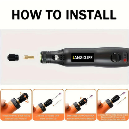 Miniesmeril, Kit de Ferramentas Rotativas com Acessórios para Ferramentas Rotativas, Multiferramenta Rotativa de 3 Velocidades para Projetos Artesanais e DIY.