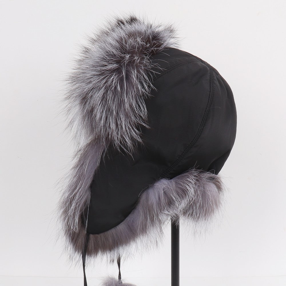 2025 Novo Chapéu Feminino Ushanka Russo de Pele de Raposa Natural Inverno Grosso Quente Orelhas Moda Chapéu Bomber Senhora Gorro Genuíno de Pele de Raposa Real