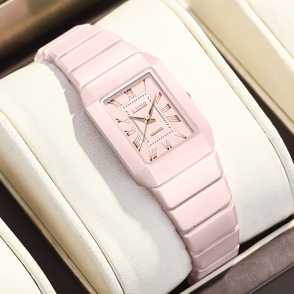 LIGE 2026 Women's Watch ceramic fashion quartz wristwatch elegant waterproof vintage watches ultra-thin Watch for Women reloj
