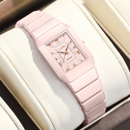 LIGE 2026 Women's Watch ceramic fashion quartz wristwatch elegant waterproof vintage watches ultra-thin Watch for Women reloj