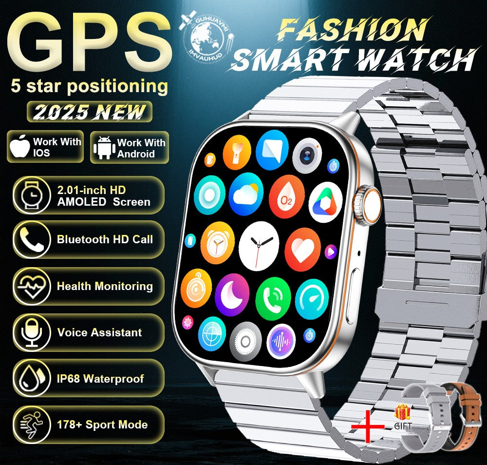 2025 New Military Dual-band GNSS GPS Smart Watch Men Compass 10ATM Waterproof Bluetooth Call Heart rate Sports Smart Watch Women