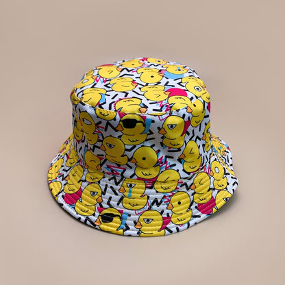 Cartoon Yellow Duck Bucket Hats New Unisex Cute Sunshade Double Sided Wearable Fashion Casual Versatile Outdoor Fisherman Caps