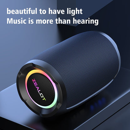 Caixa de som Bluetooth portátil Zealot_S49 com som estéreo 360, 20W, IPX6 à prova d'água, Bluetooth 5.2, True Wireless Stereo