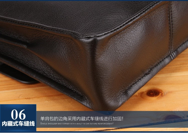 New Men's Bag, Business Shoulder Bag, Wear-resistant Waterproof PU Leather 10 Inch Capacity Men's Briefcase POLO Casual Bag