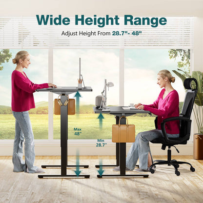 Mesa de Escritório Elétrica Ajustável em Altura JHK, Estação de Trabalho Ergonômica com Estrutura de Metal para Casa e Escritório