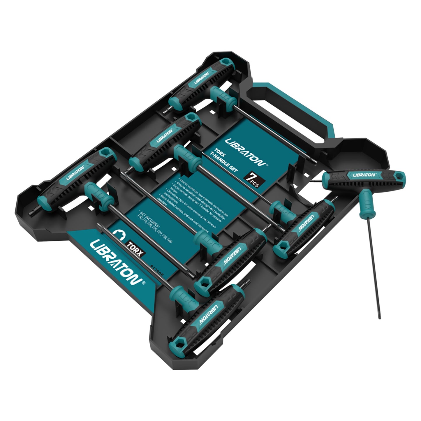 Libraton Jogo de Chaves Torx T com 7 Peças, Conjunto de Chaves T, Design de Ponta Dupla, T10-T40, Adequado para Parafusos Torx Ferramenta de Reparo de Carros e Bicicletas