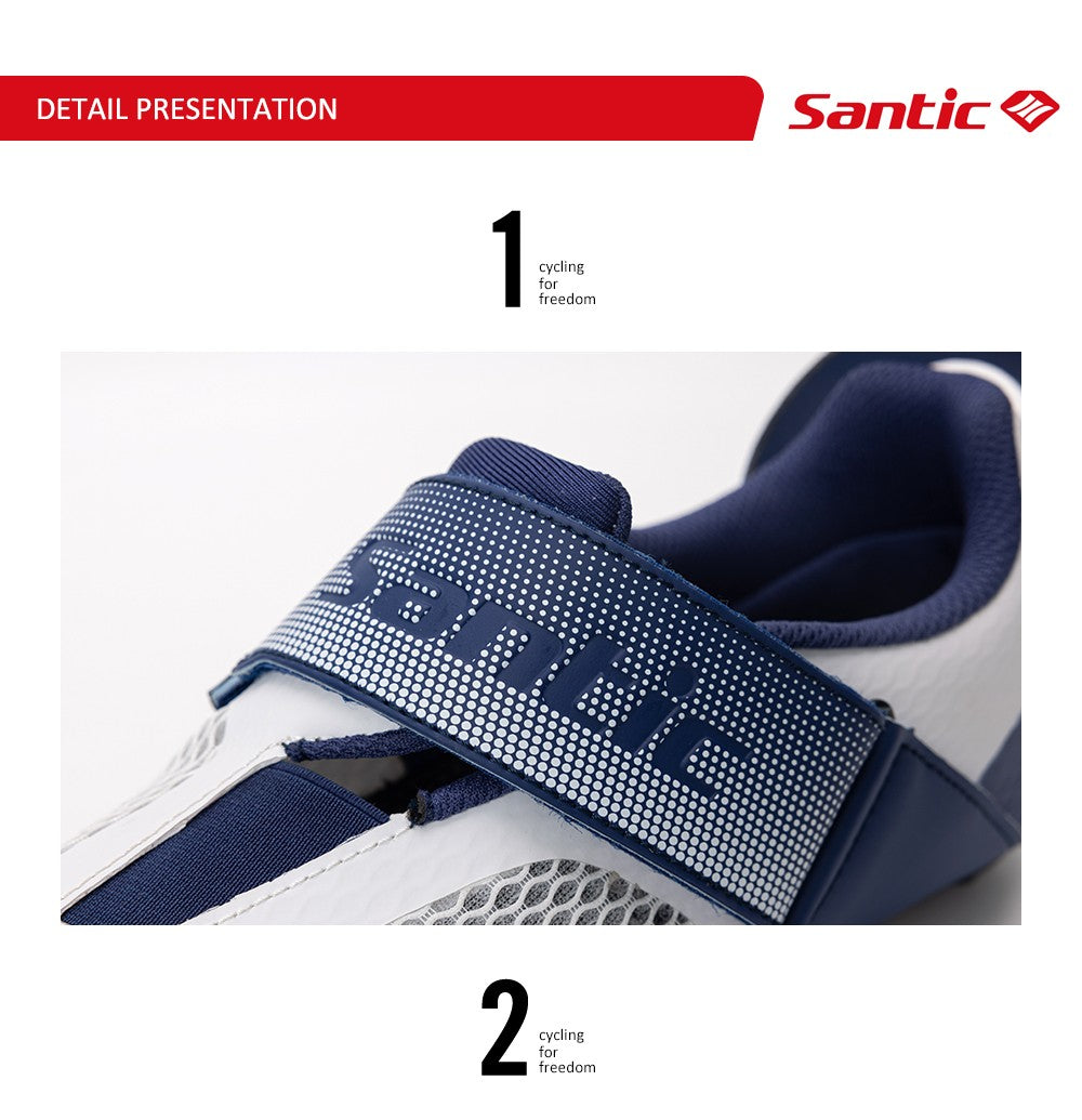 Santic Pro Triathlon Cycling Shoes Mens Road Riding Biking Sneakers Upgraded Glassfiber Outsole Breathable Bicycle Lock Shoes
