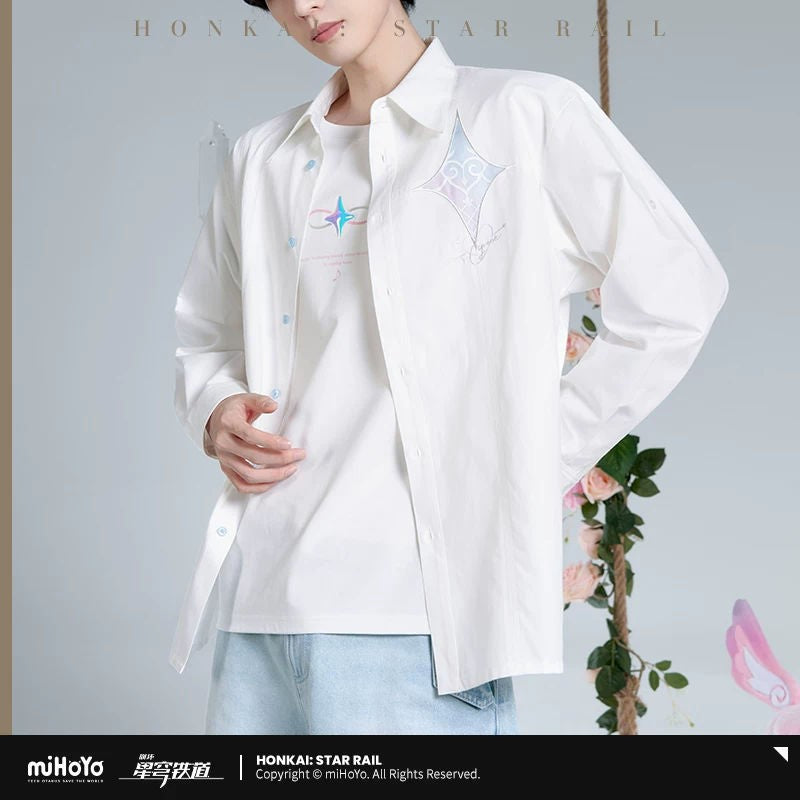 [Genuine] miHoYo Game Cyrene Shirt Honkai Star Rail Cyrene Theme Long-sleeved Blouses Casual Costume Top Cosplay Halloween Gifts