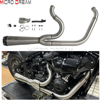 2-in-1 Stainless Steel Motorcycle Exhaust Muffler 1 3/4" to 2" Exhaust Pipes For Harley Low Rider ST Fat Bob FXFB FXFBS 2018-Up