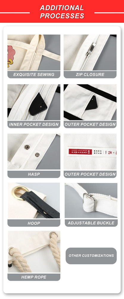 Wholesale Custom 50pcs/Lot Reusable Cotton Grocery Shopping Bags Printed logo High capacity Canvas Tote Bag