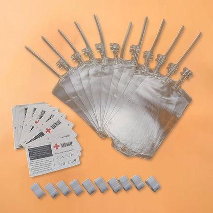 60-10PCS Empty Blood Bags Energy Drinks for Halloween Zombie Vampire Costume Props Nurse Graduation Theme Party Favors Drink Pou