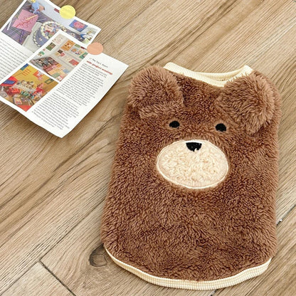 1.5-11.5kg Roupas de Inverno para Cães Suéter Colete de Pelúcia Macia para Cachorro Urso de Pelúcia Aquecido Roupas Fofas para Animais de Estimação Roupas para Teddy Schnauzer Roupas para Filhotes