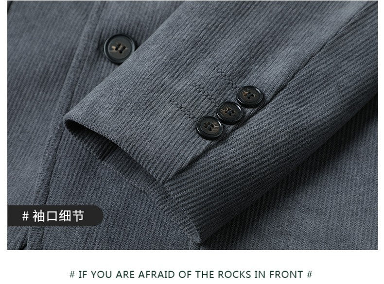 Blazer Hombre High-quality Men's Fashionable Corduroy Jacket Business Casual Social Banquet Formal Suit Jacket Plus Size Blaze