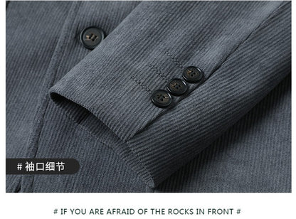 Blazer Hombre High-quality Men's Fashionable Corduroy Jacket Business Casual Social Banquet Formal Suit Jacket Plus Size Blaze