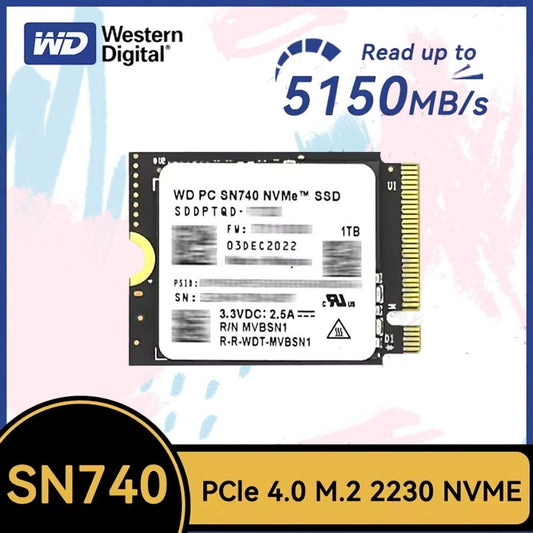 WD SN740 M.2 2230 1TB 2TB PCIe 4.0 NVMe SSD for Steam Deck Microsoft Surface ProX & SN5000S 2230 512GB & SN740 2242 256GB