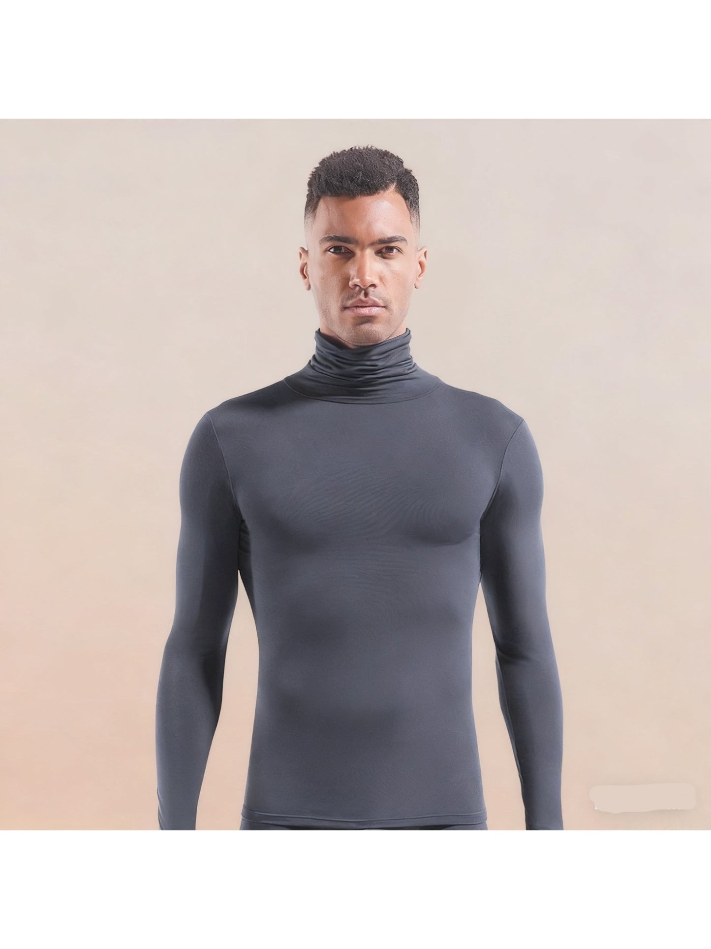 Winter Thermal Underwear Men High Collar Modal Plain Undershirts Man Warm Turtleneck Pullover Long Sleeve Tops Clothes Termico