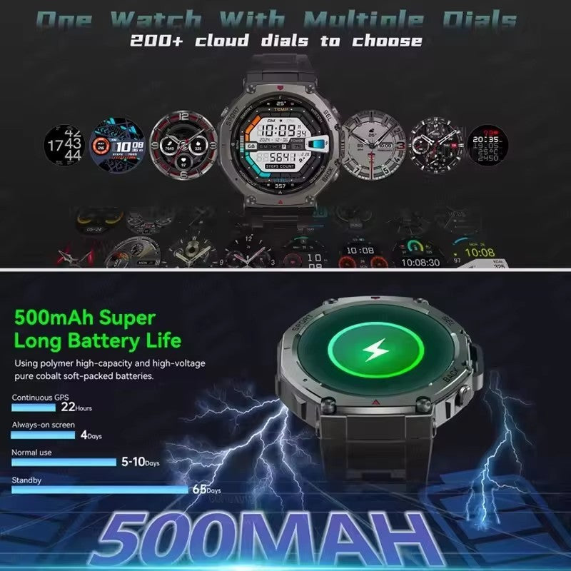 T-Rex 3 Ultra GPS Smart Watch 5 ATM à Prova D'água GNSS Dual-Band Bússola Integrada Smartwatch Militar Esportivo Masculino 2025 Novo para Xiaomi