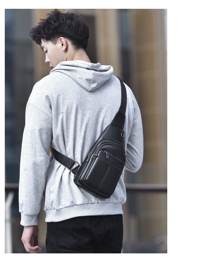 Luxury Brand Kangaroo Leather Men Chest Bag Travel Hiking CrossBody Bag Male Messenger Bag For Men Leather Chest Pack Sling Bag