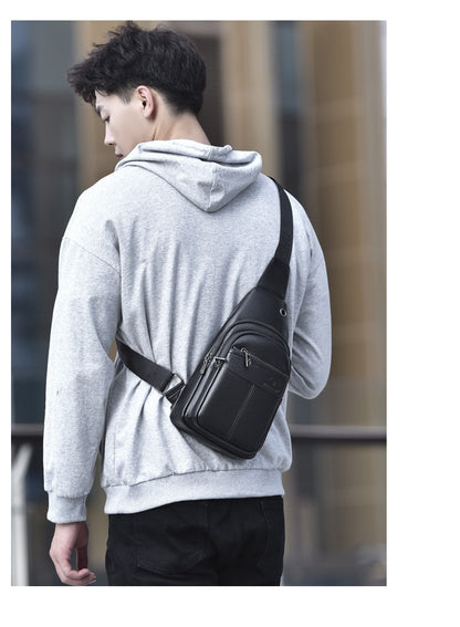 Luxury Brand Kangaroo Leather Men Chest Bag Travel Hiking CrossBody Bag Male Messenger Bag For Men Leather Chest Pack Sling Bag