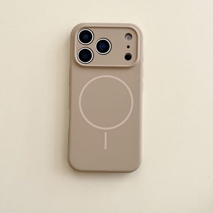 Capa de Silicone Magnética de Carregamento Sem Fio MagSafe de Cor Sólida para iPhone 17 Pro Max/17/17 Pro Capa Traseira Protetora