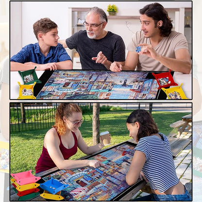 Puzzles Pad Storage Bag Jigsaw Roll Felt Mat Playmat, Up to 1500 Pcs, Perfect Puzzle Accessories for All Ages?Suitable for trave