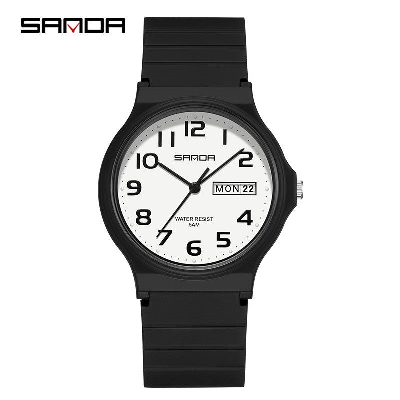 SANDA 9072 Student Quartz Watch Simple Light Fashion Resistant Outdoor Sport Wristwatch for Boy and Girl Best Gift