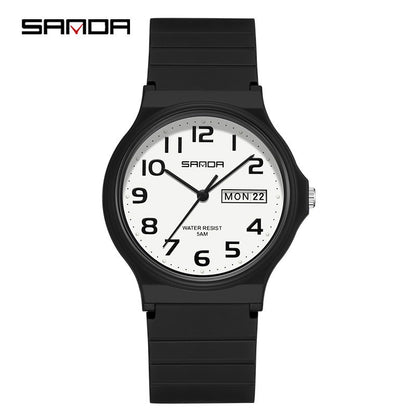 SANDA 9072 Student Quartz Watch Simple Light Fashion Resistant Outdoor Sport Wristwatch for Boy and Girl Best Gift