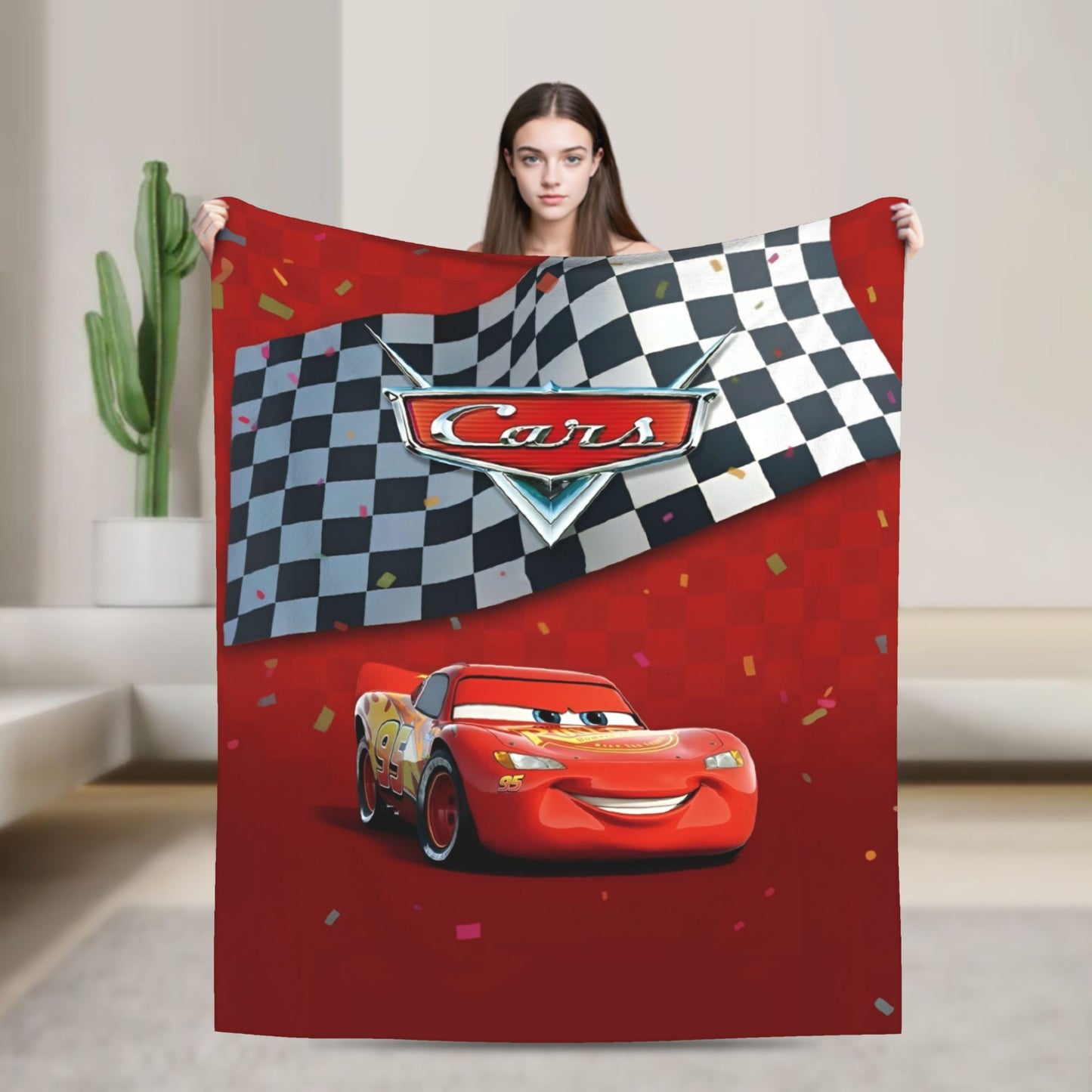 Mater Lightning McQueen Cars Blankets Flannel Spring Autumn  Multi-function Soft Throw Blanket for Home Travel Bedspread