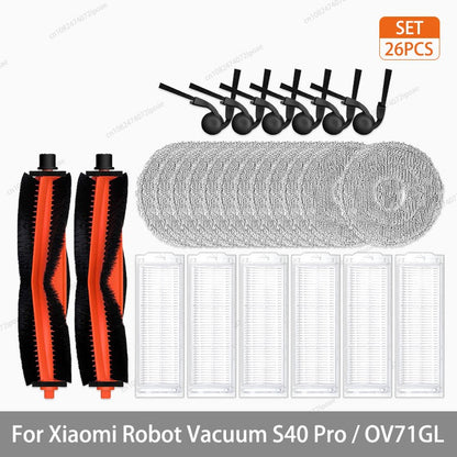 For Xiaomi S40 Pro / OV71GL Robot Vacuum Cleaner Parts Accessories Main Brush Side Brush Hepa Filter Mop Cloth Replacement Spare