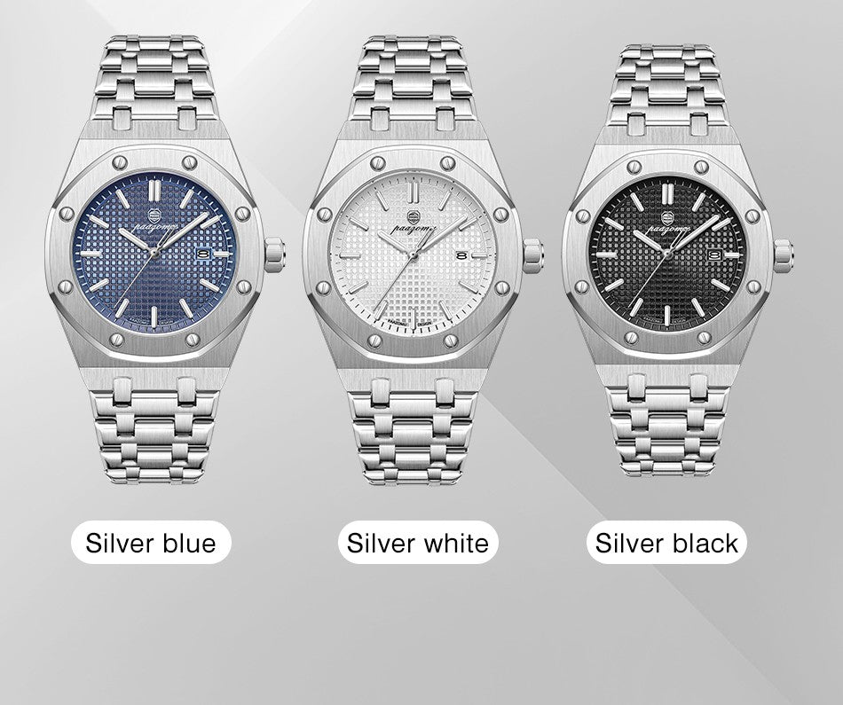 PAAZOMU Luxury Business Man Wristwatch Waterproof Luminous Date Men Watch Stainless Steel Fashion Quartz Watches For Men Reloj